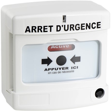 Déclencheur manuel blanc arrêt d'urgence simple contact Réf. DMBAUSC